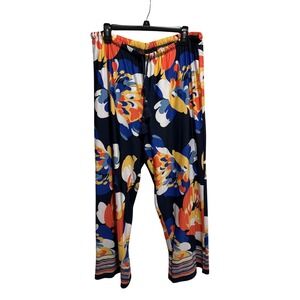 Melissa Paige Women XL TG Bold Floral Print Palazzo Pants Lounge Sleepwear